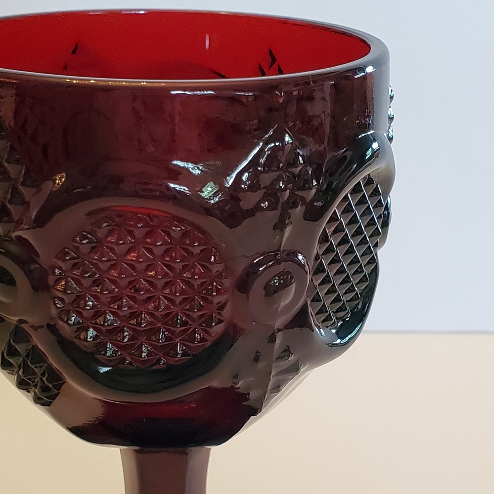 1982 Avon Cape Cod ruby glass goblet - Picture 2 of 5